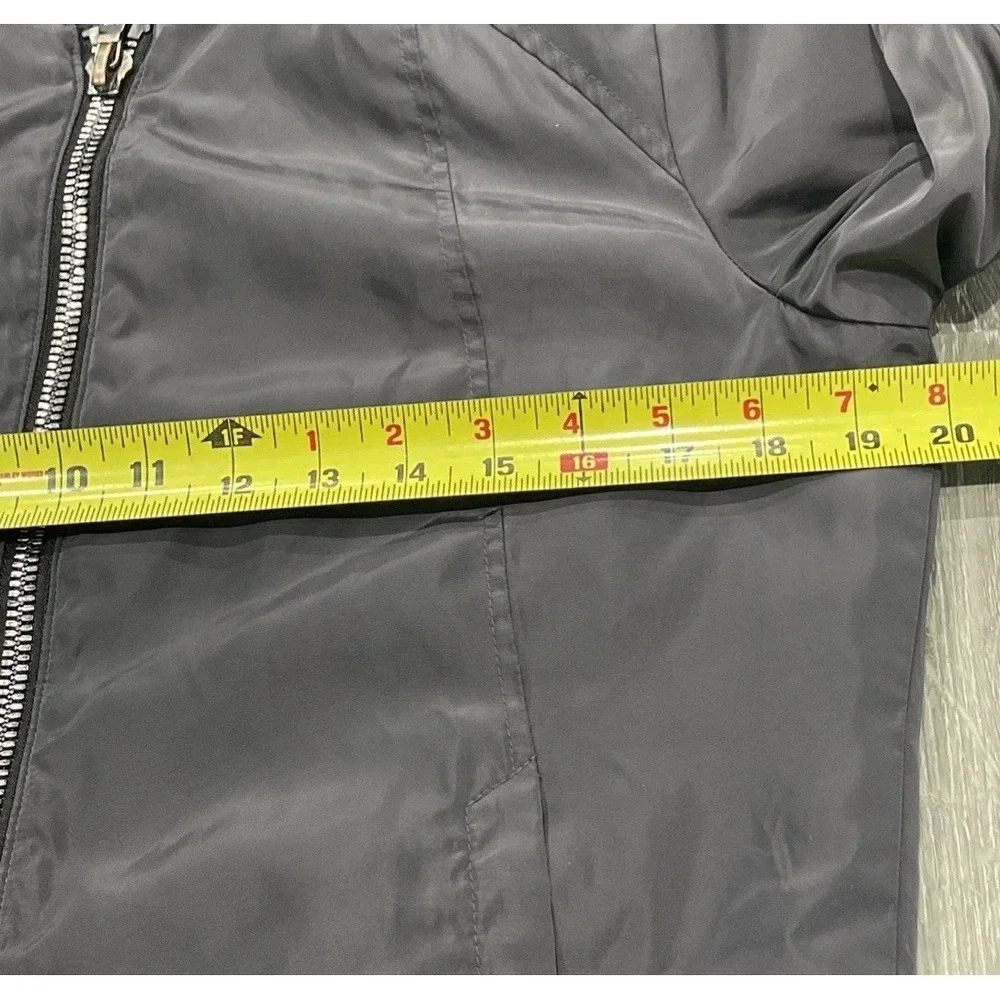 Michael Michael Kors Woman's Bomber Jacket Wind‎ Gray Black Size S
